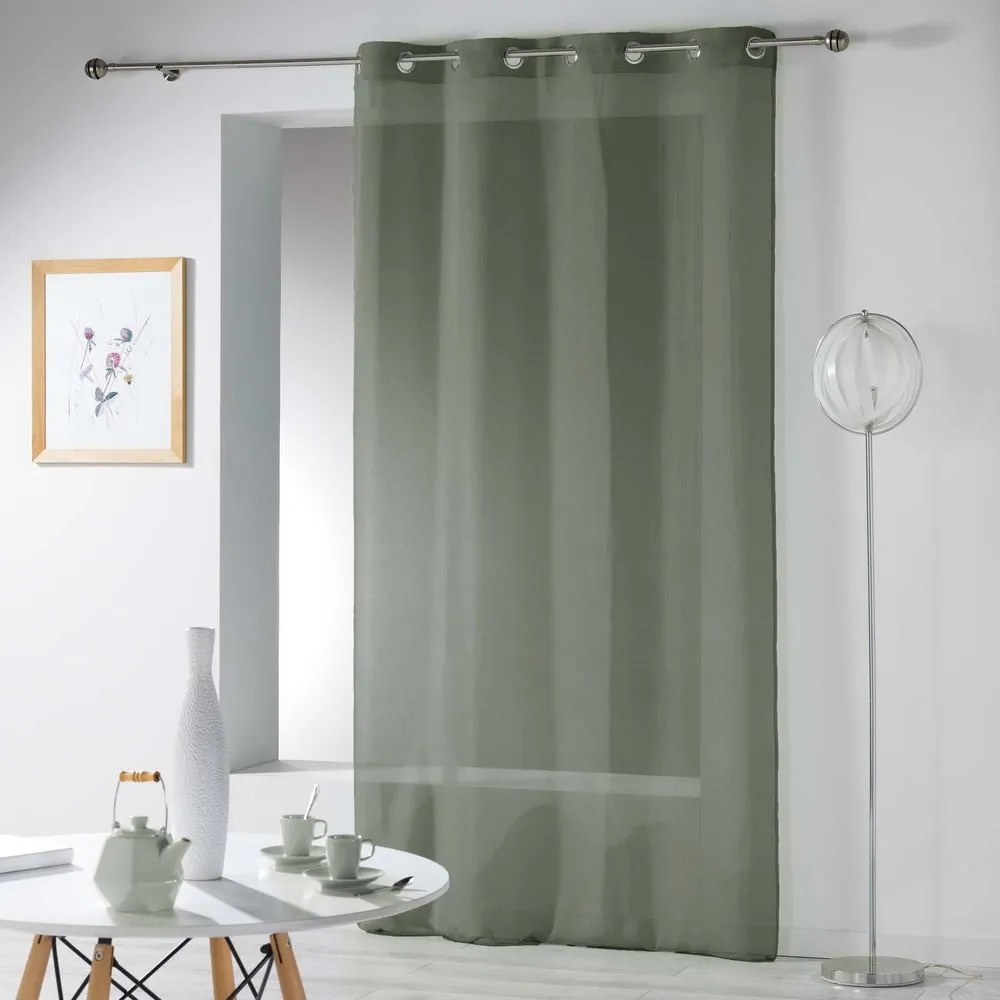 Khaki átlátszó függöny 140x280 cm Telma – douceur d'intérieur