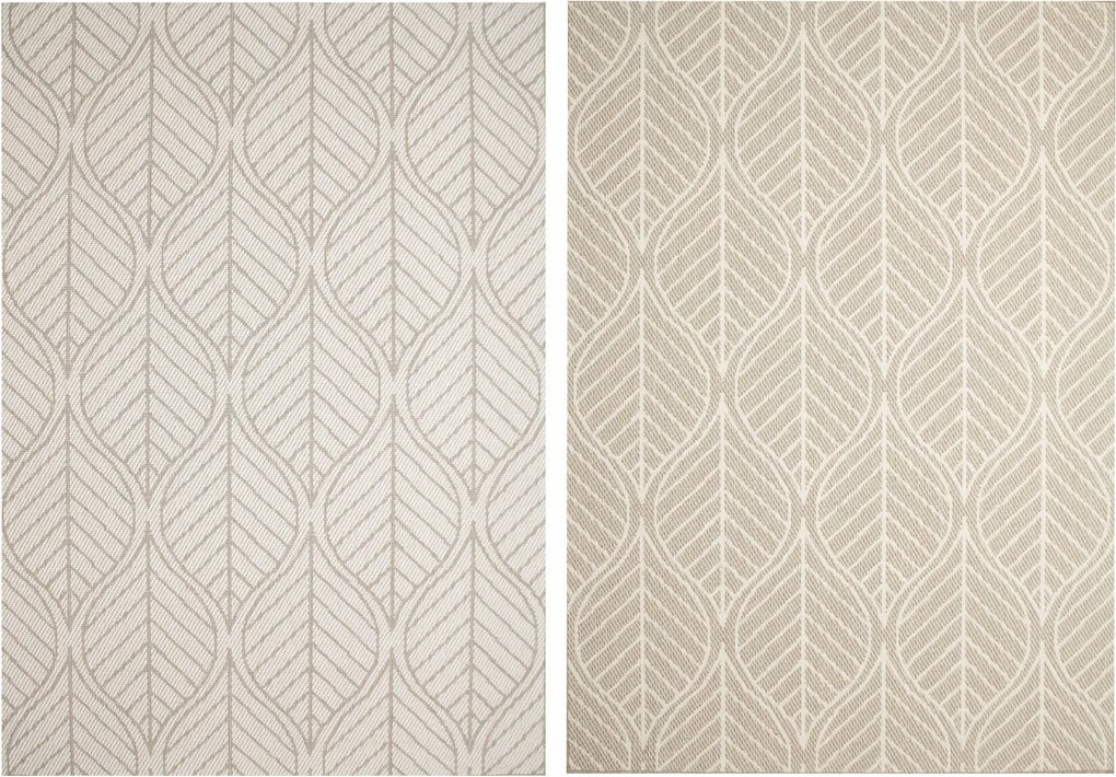 Kültéri Kétoldalas Zsinóros Szőnyeg Teraszra Erkélyre Bézs 240x340 cm