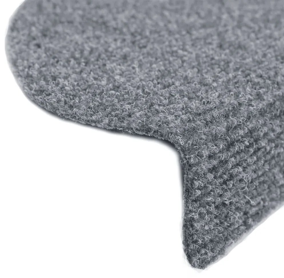 10 db öntapadós lépcsőszőnyeg 65 x 21 x 4 cm világosszürke félkör alakú nagy