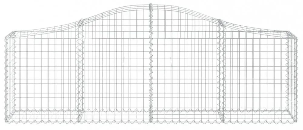 vidaXL 14 db íves horganyzott vas gabion kosár 200x30x60/80 cm