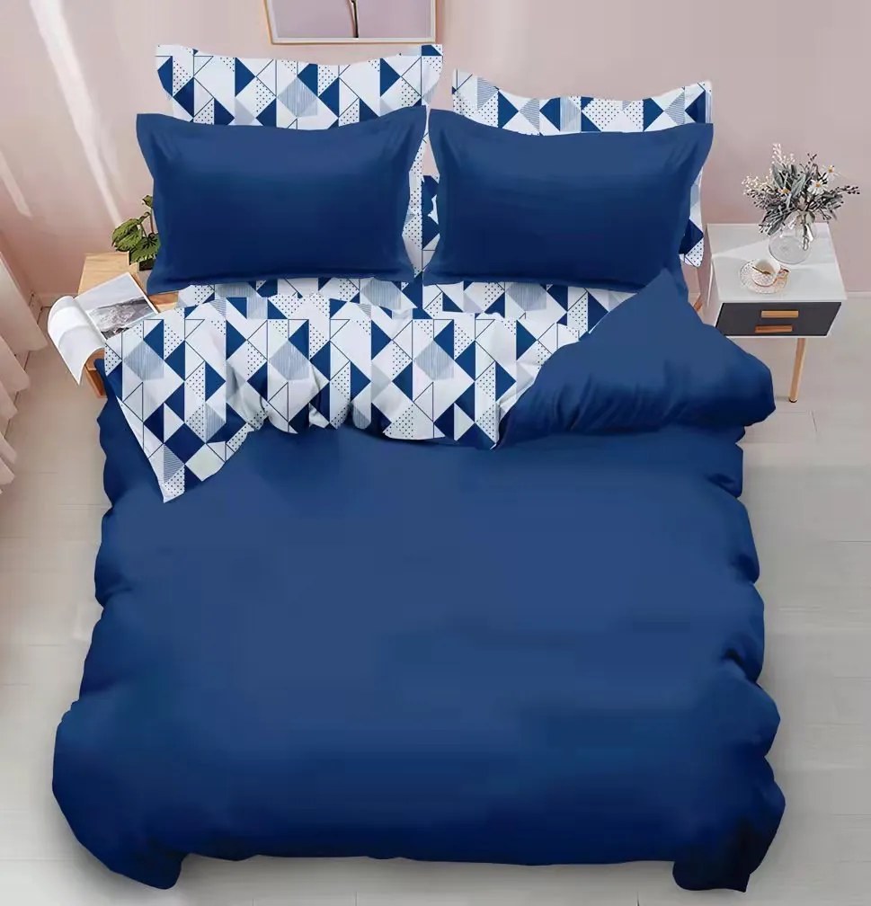 ROYAL BLUE GEO fordítható ágynemű 140x200 cm + párnahuzat 40x50 cm INGYENES