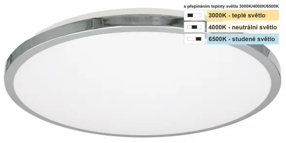 Top Light -LED Fürdőszobai mennyezeti lámpa SILVER LED/10W/230V IP44 átm. 29 cm króm
