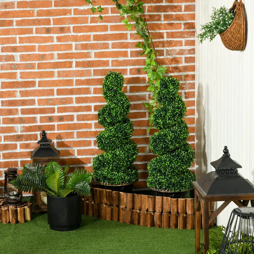 Műnövény szett, 2 db buxus, cserépben 90cm magas
