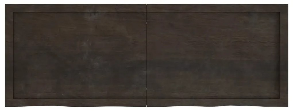 sötétbarna kezelt tömör tölgyfa fali polc 140 x 50 x (2-4) cm