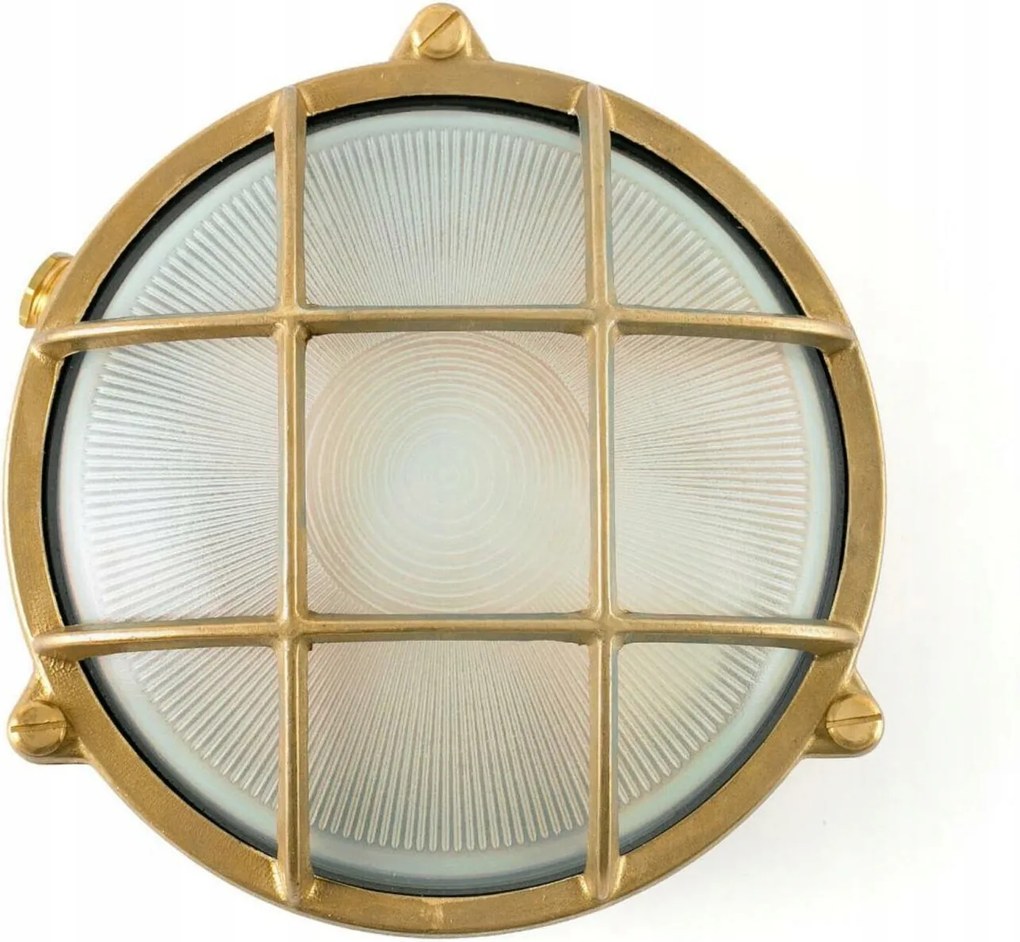 Faro Noray sárgaréz kültéri fali lámpa, IP65, ipari formatervezés