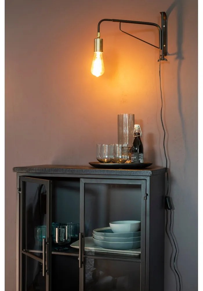 Fekete fém tálalószekrény 65x105 cm Ferre – White Label