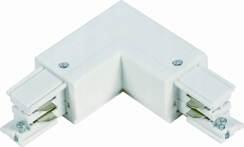 Szögcsatlakozó Jobb L Fehér 3F háromfázisú sínhez