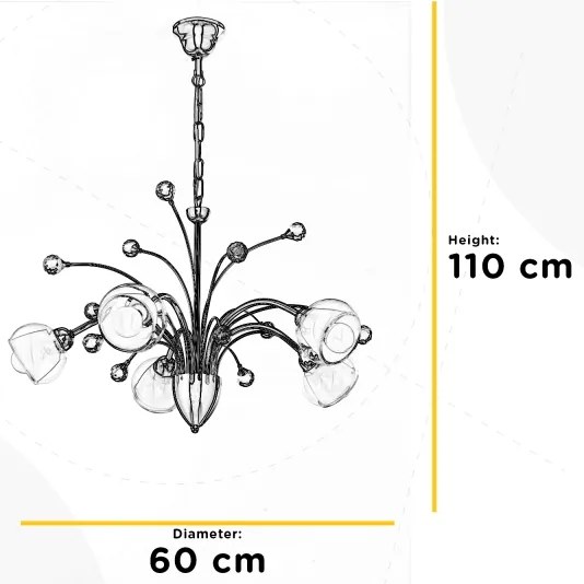 ONLI - Csillár láncon DIAMANTE 5xE14/6W/230V