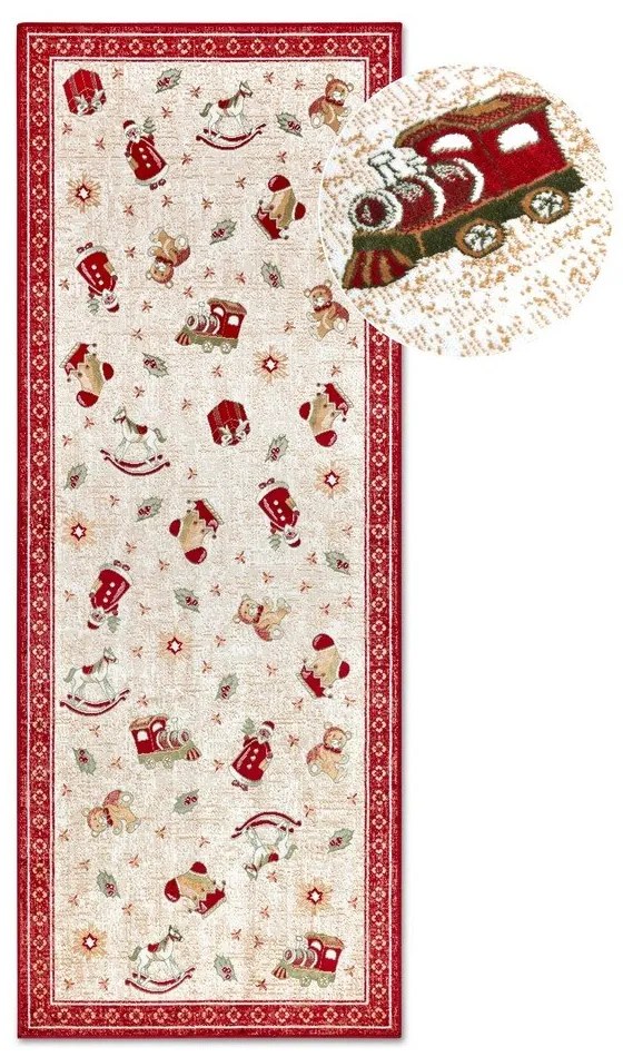 Piros pamutkeverék futószőnyeg karácsonyi mintával 80x200 cm Toy's Delight Red Christmas – Villeroy&amp;Boch