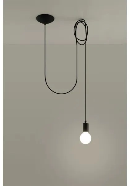 Sollux SL.0369 - Csillár zsinóron EDISON 1 1xE27/60W/230V pók fekete