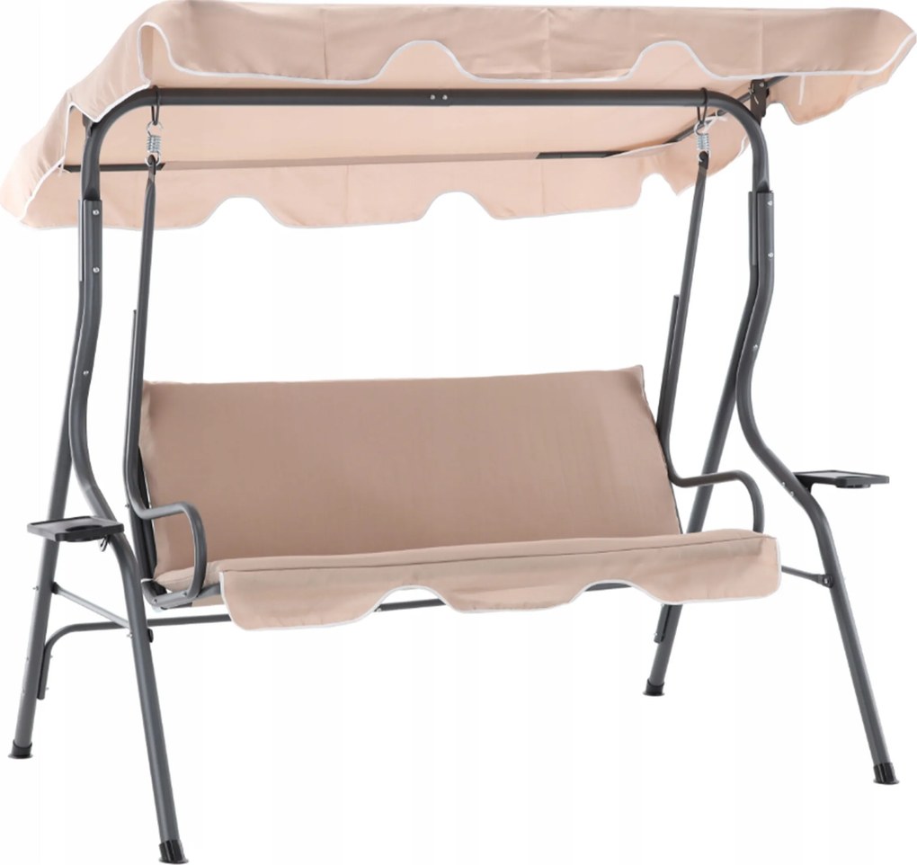 Kerti Hinta 170x110x153 CM Sötét Bézs Pohártartó Nélkül