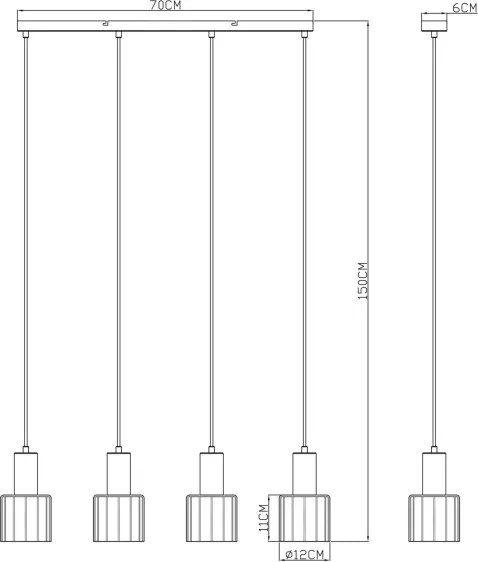 Globo 54318-4H - WALTON kábeles függeszték 4xE27/40W/230V