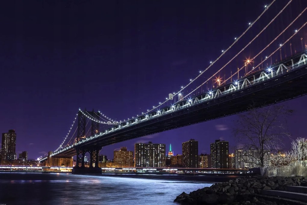 Poszter 91,5x61cm Manhattan híd és Alsó-Manhattan panoráma, Assaf Frank