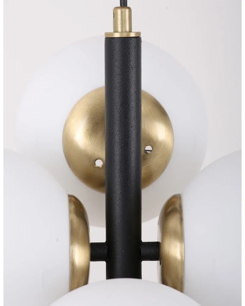 Fehér-fekete függőlámpa üveg búrával ø 15 cm Forte – Squid Lighting