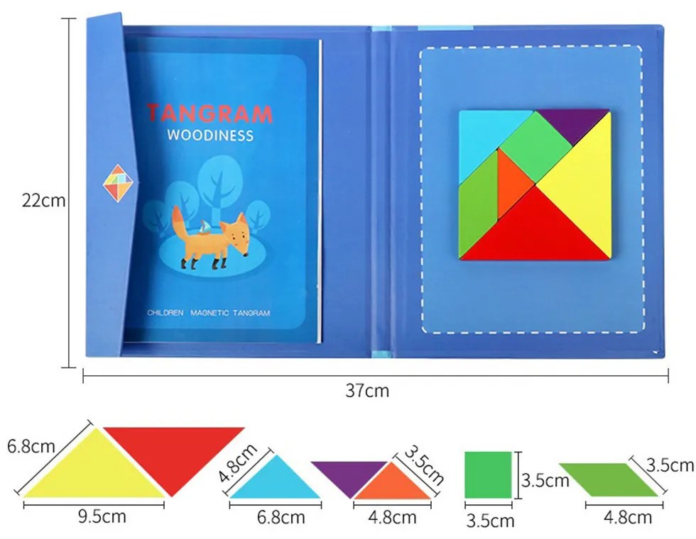 Mágneses tangram fajáték