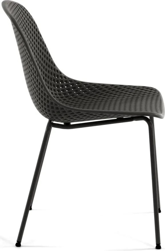 Sötétszürke fém kerti szék Quinby – Kave Home