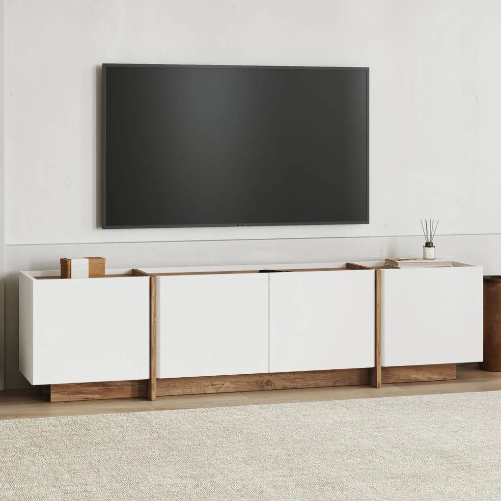 Lowen - fehér/atlanti fenyő TV-állvány