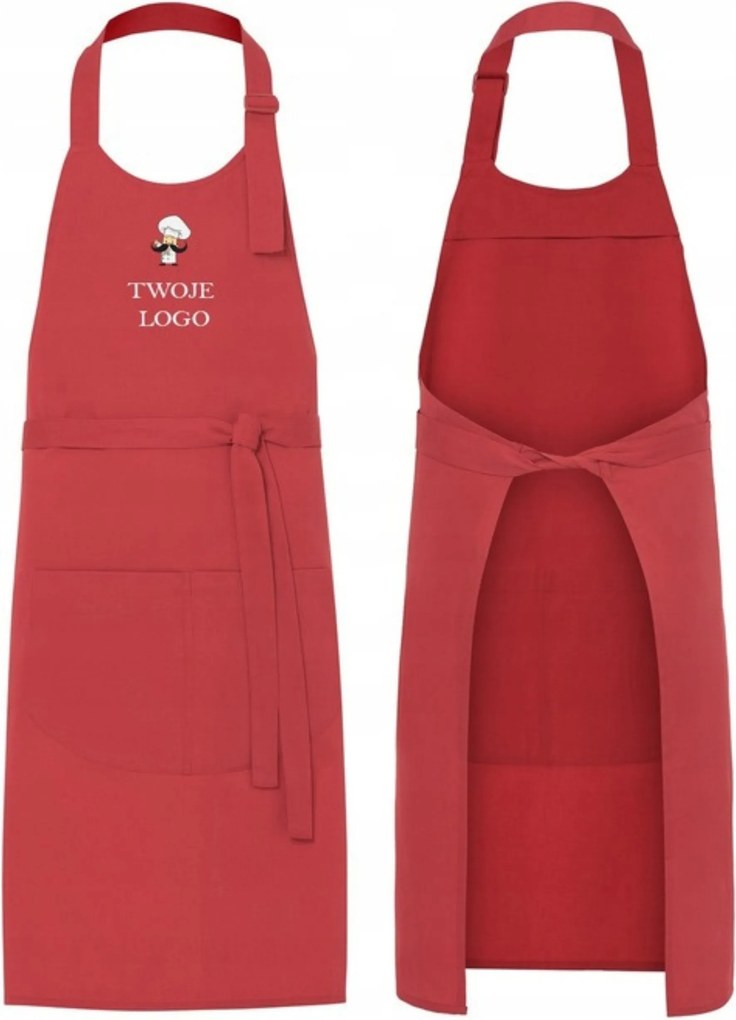 Konyhai Kötény Pamut Szakács Kötény Saját Logóval Piros