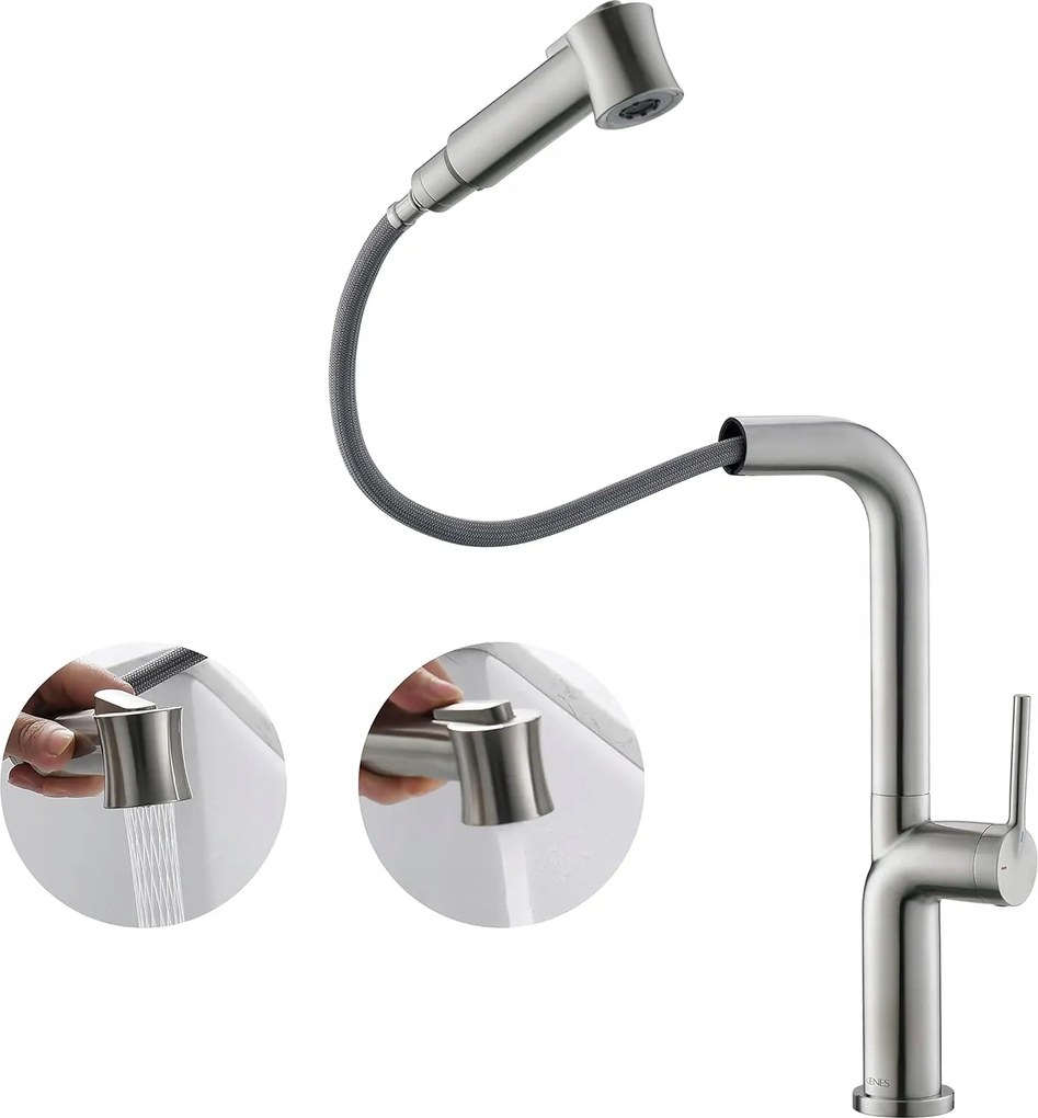 Kenes KE8060 álló konyhai csaptelep, ezüst