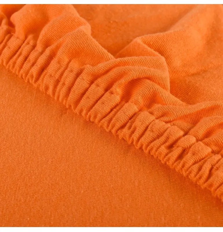 EMI narancssárga 100% pamutjersey gumis lepedő, 90x200-as lap