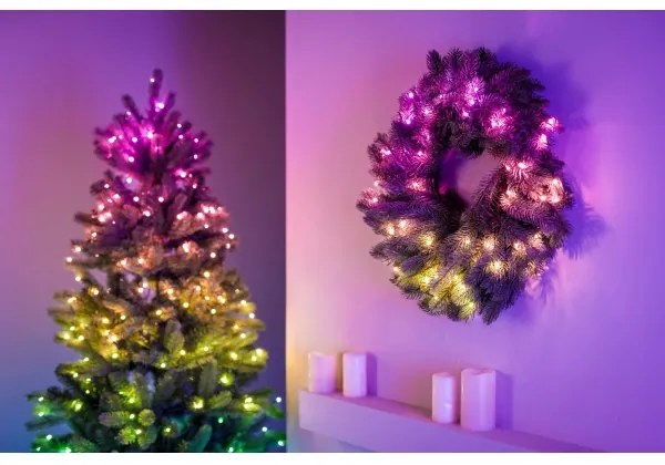Twinkly GD20P4425P00 - RGB LED karácsonyi koszorú 50 LED, 60 cm, Wi-Fi, dimmer