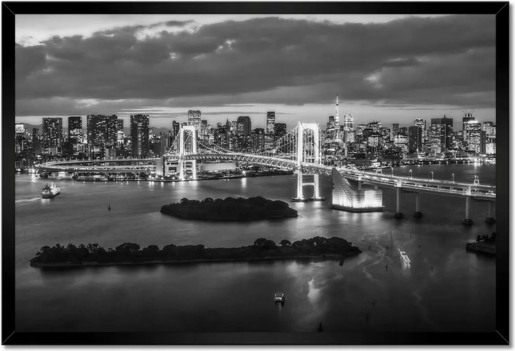 Poszterek keretben 60x40 Tokió Eiffel-torony híd
