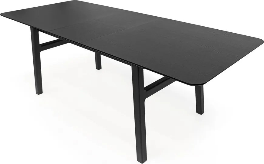 Bővíthető étkezőasztal hosszabbító asztallappal, tölgyfa dekorral 90x180 cm Curved – Woodman