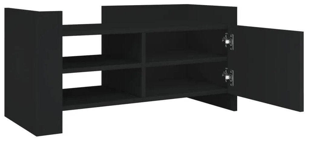 fekete szerelt fa TV-szekrény 80 x 35 x 40 cm