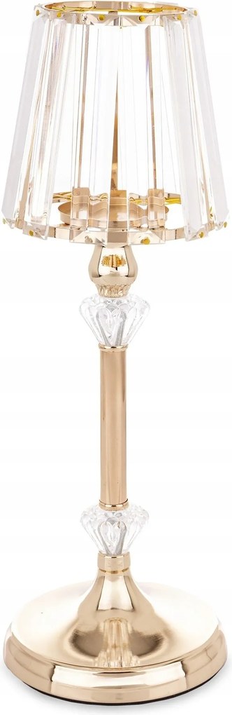 Gyertyatartó fém arany üveg csillogó dekoráció ajándék