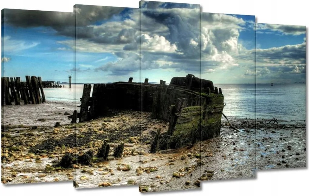 Vászonkép 100x60 Horgászcsónak roncsa