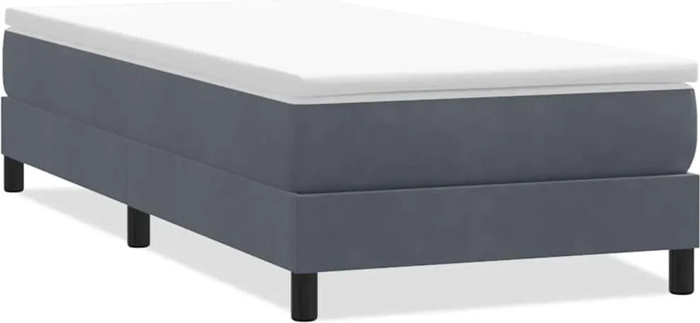 vidaXL sötétszürke bársony rugós ágy matrac nélkül 90x210 cm