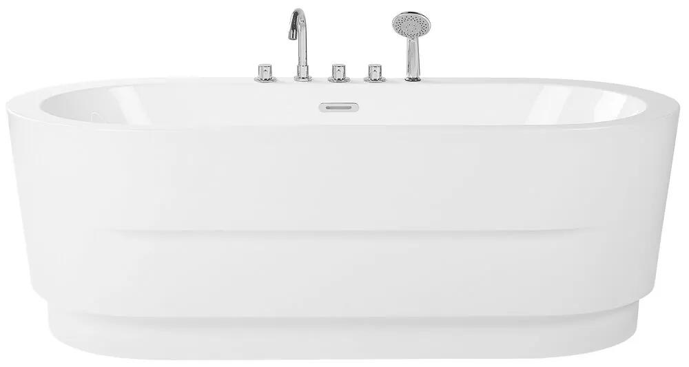Fehér szabadon álló fürdőkád szerelvényekkel 170 x 80 cm EMPRESA Beliani