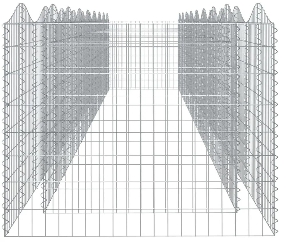 íves horganyzott vas gabion magaságyás 800 x 100 x 100 cm