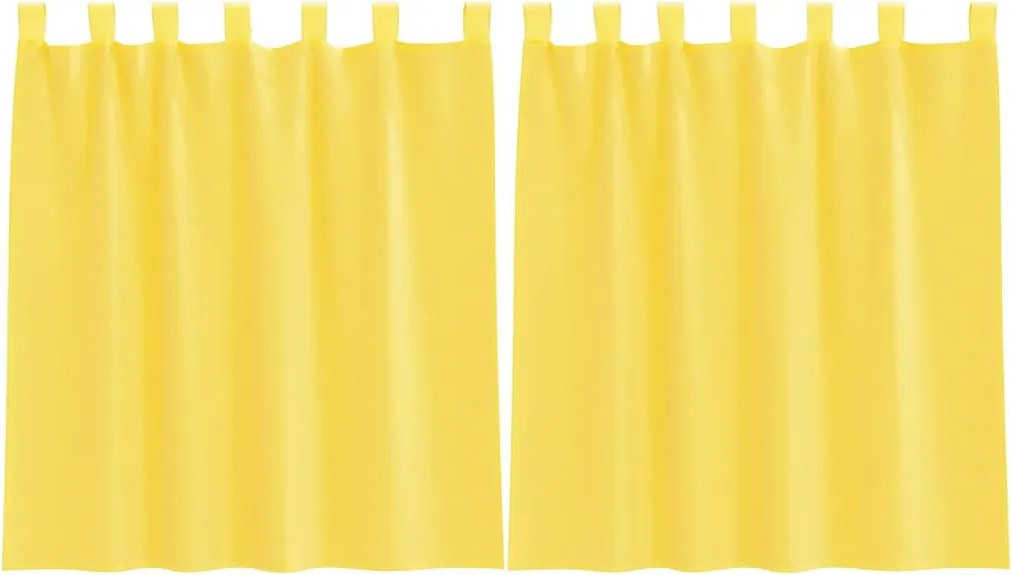 vidaXL 2 db sárga fátyolfüggönyök hurokkal 140x140 cm