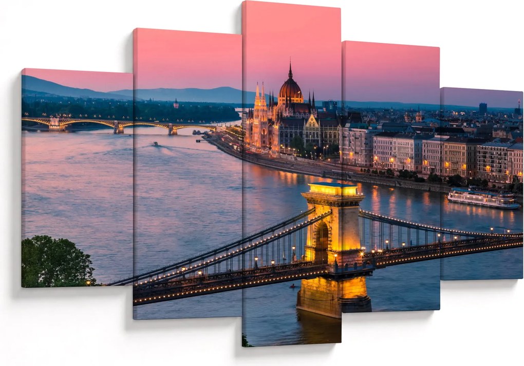 Kép - panoráma a városra, Budapest, Magyarország (150x105 cm)