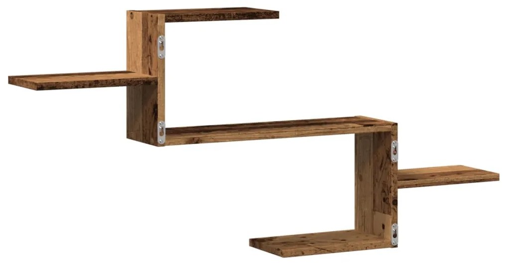 antik fa színű szerelt fa fali polc 104 x 15 x 49 cm