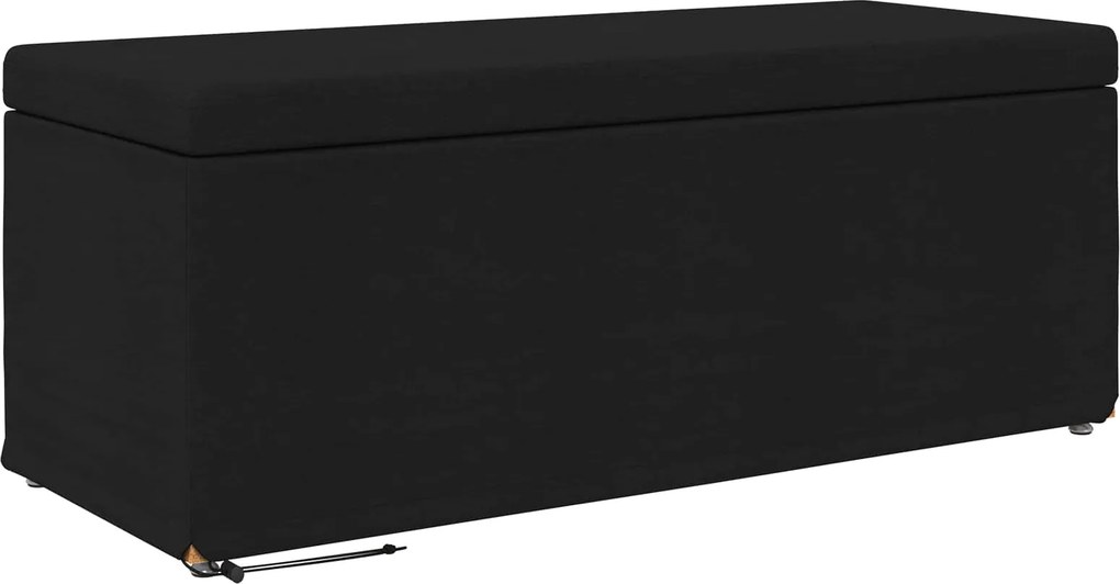 vidaXL Zsámoly Fekete 101 x 41 x 40 cm Szövet és faszerkezet