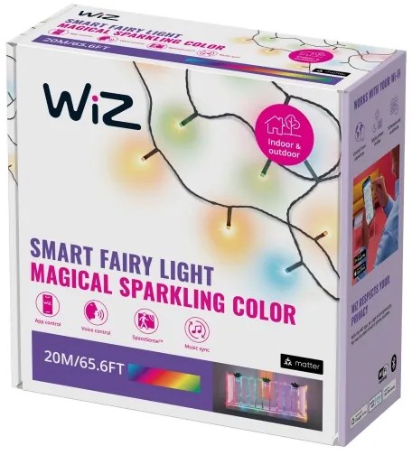 WiZ - LED RGBW Dimmelhető kültéri lánc 160xLED 20m IP44 2700-5000K Wi-Fi