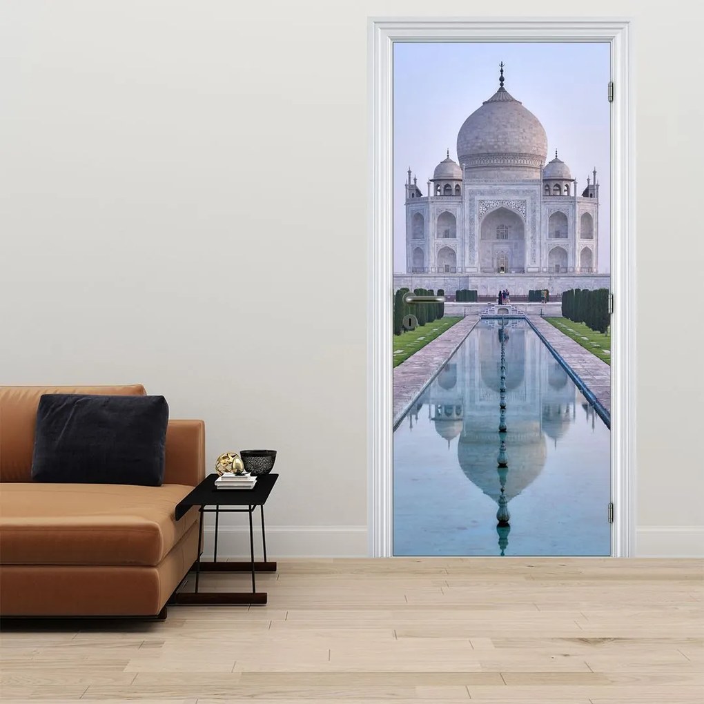 Fotótapéta ajtóra - Taj Mahal napkeltekor (95x205cm)