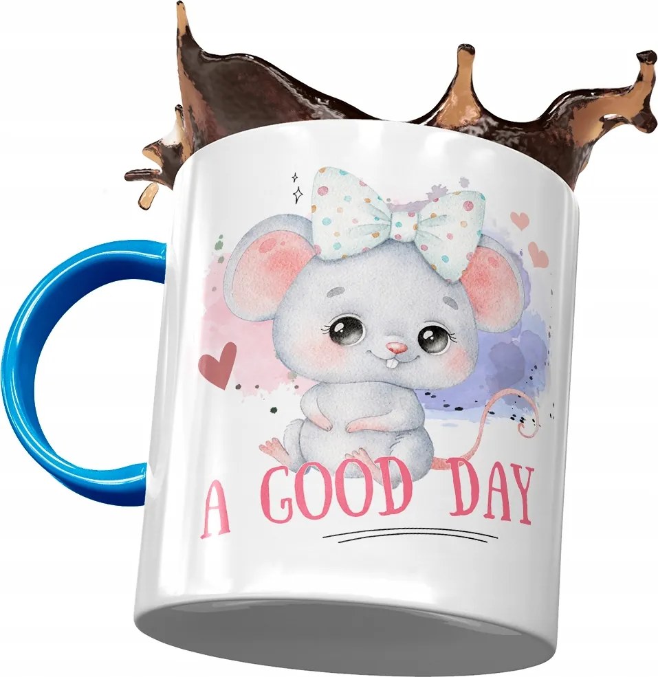 Kék bögre egérrel Aranyos ajándék fényképes nyomtatással