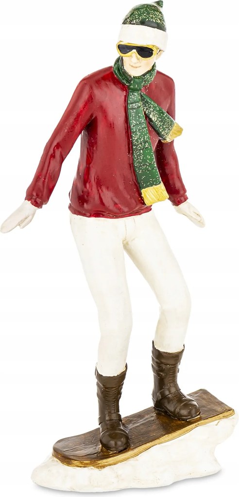 Karácsonyi dekoráció Síelő figura Figura Férfi Snowboardos