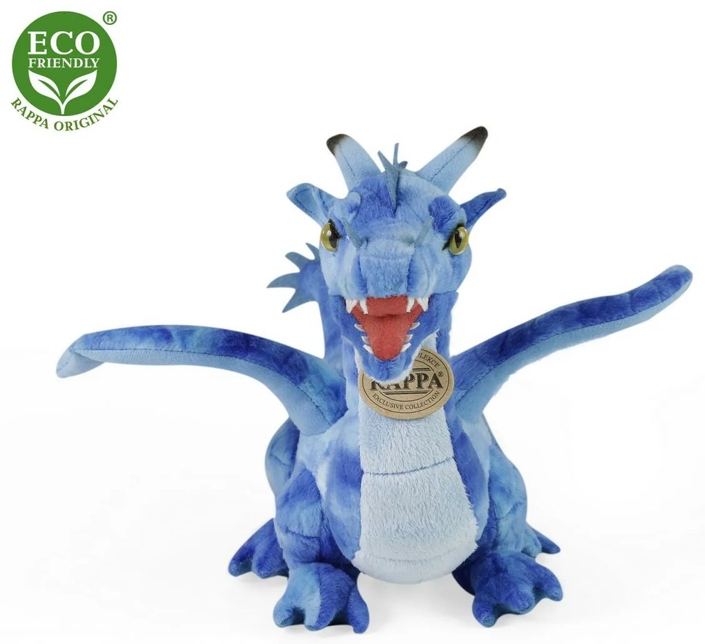 Rappa Plüss sárkány kék, 40 cm ECO-FRENDLY