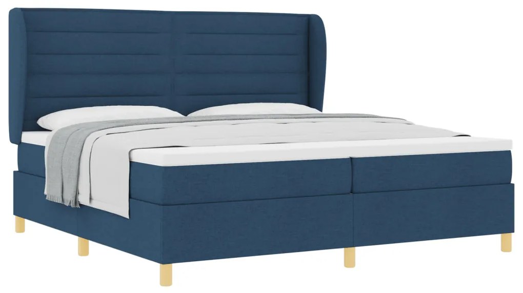 Boxspring Ágy Matracra Kék 200x200 cm Szövet