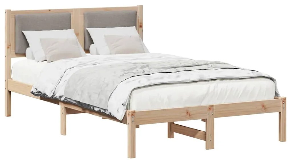 vidaXL Ágykeret fejtámlával Tópszínű 120 x 200 cm Tömör fenyőfa