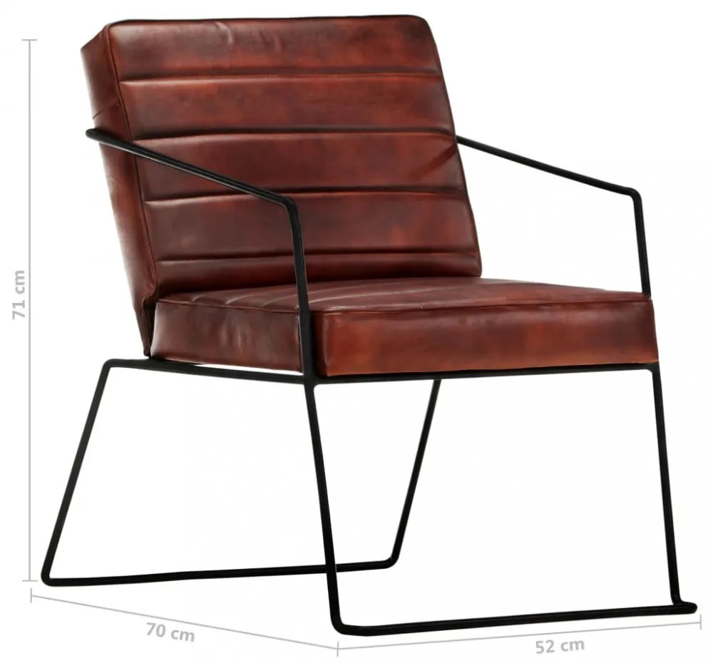 sötétbarna valódi bőr fotel