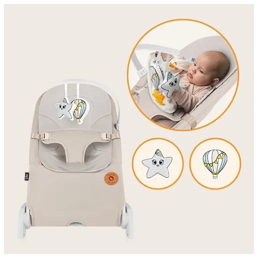 Lionelo - Bézs LILAC gyerek hintaszék