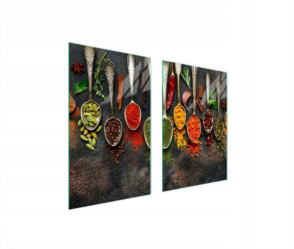 Üveg Konyhai Védőlap 65x52 Fűszerek Edzett Üveg