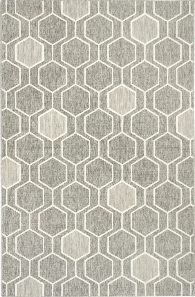 Kültéri Teraszszőnyeg Szürke Nappaliba Méhsejt Vigo 160x230 cm