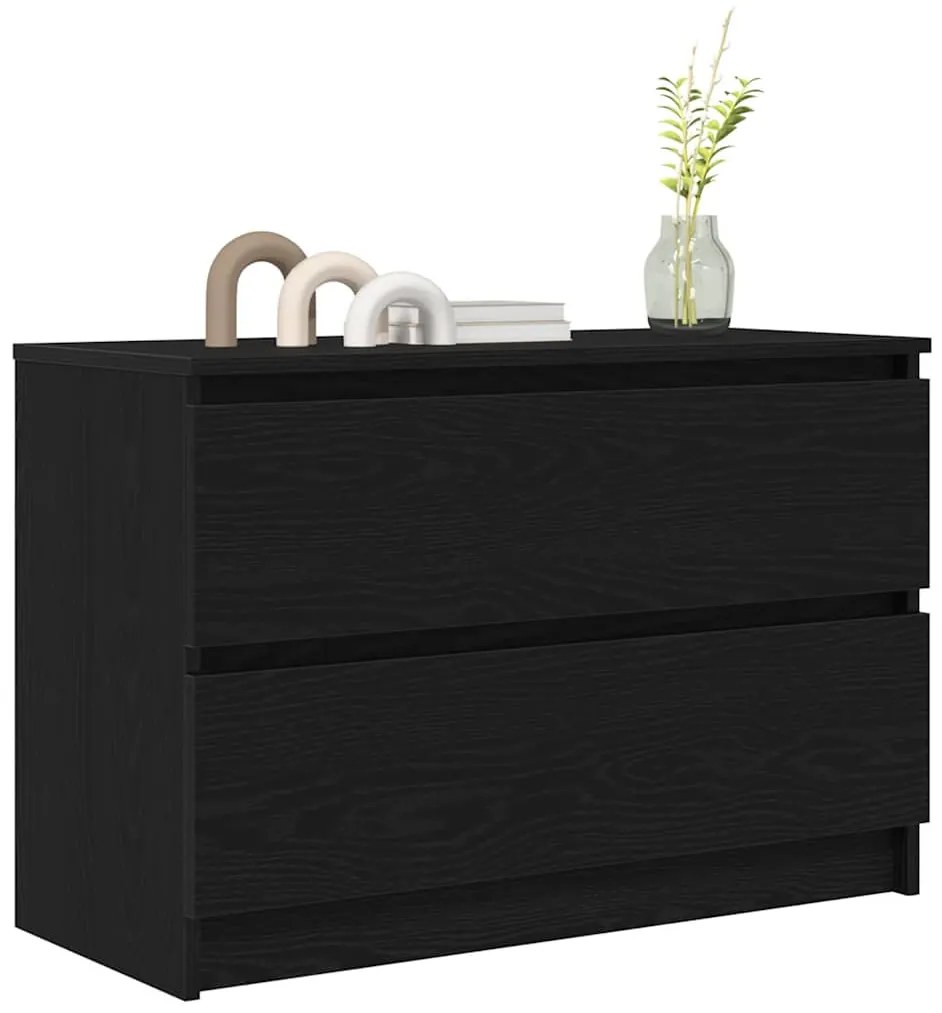 fekete szerelt fa TV-szekrény 80x35x54 cm