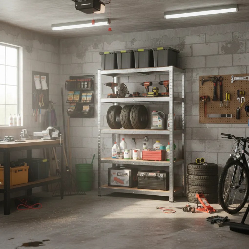 HEAVY nagy teherbírású polc, max. 875kg, 90x40x180cm, ezüst Jurhan